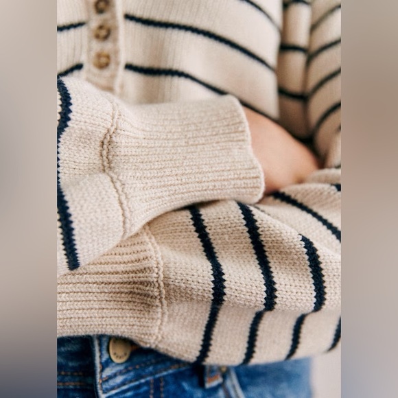 Sezane LÉONTINE JUMPER Henley pull over sweater - Picture 4 of 6